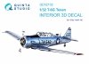 Quinta Studio QD32102 T-6G 3D-Printed coloured Interior on decal paper (Kitty Hawk) 1/32